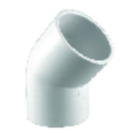 Charlotte Pipe And Foundry Pipe Schedule 40 1/2 in. Slip X 1/2 in. D Slip PVC 45 Degree Elbow PVC 02309 0600
